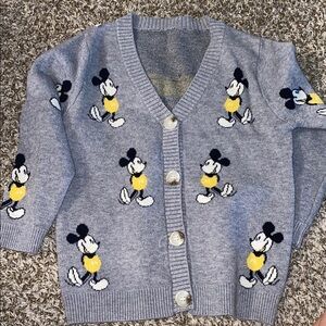 Gray Mickey Mouse Kids Cardigan